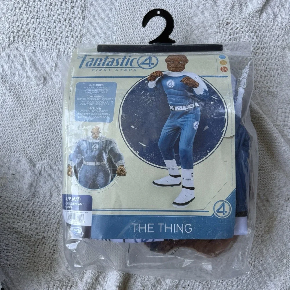 The Thing Fantastic Four Costume Kids Size Small 6/7 Halloween Dress Up Pretend
